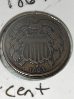 1864 2&cent; Piece Coin In Protective Case - 2