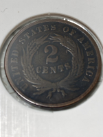 1864 2&cent; Piece Coin In Protective Case - 3