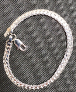 8" 925 Silver Braided Chain Bracelet