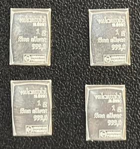 (4) 1 Gram Silver Bars