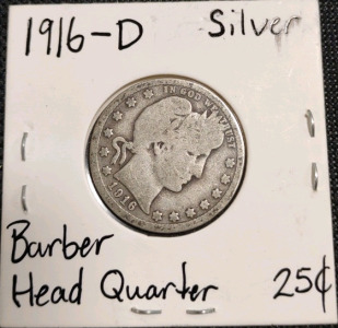 1916 Barber Head Silver Quarter