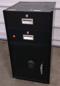 2-Drawer (Black) Number Pad Lock Safe w/ Set Of Keys