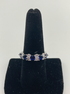 Blue + White Sapphire .925 Ring