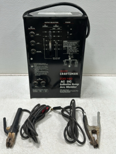Vintage Sears Craftsman 230/140 AC DC Infinite Amp Arc Welder, Ground Clamp for Welder, Electrode Holder for Welder