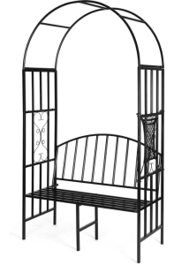 Doeworks Elegant Metal Arch Trellis Black