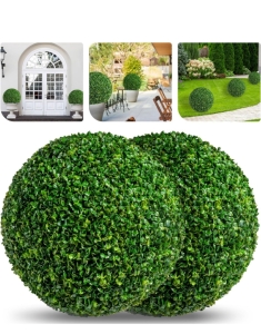 Aokiie 16" Topiary Balls Artificial Plant Set of 2