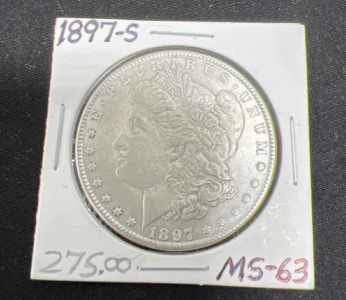 1897-S Scance Date US Silver Dollar- MS-63 Grade Condition- $275 Value