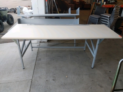 Uline Large Work Top Table with Shelf 8ftx3ft (sp10)