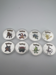 (8) Pokemon Silver-Plated Collector Coins