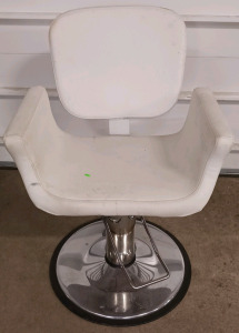 (1) White Swivel Chair w/ Chrome Base