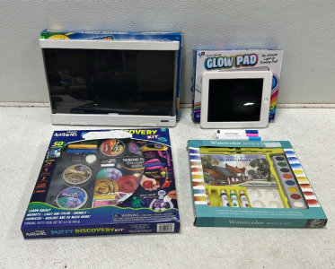 Crayola Ultimate Light Coloring Board, Small Glow Pad for Coloring, Crazy Aarons Putty Discovery Kit, Water Colour Book & Kit