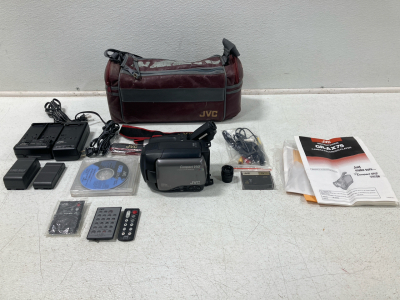 JVC GR-AX75 Compact VHSC Camera-Recorder/Player w/ Bag & Accessories