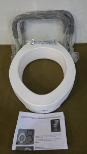 (1) Carex Elevated Toilet Seat W/Handles, For Elongated Toilets