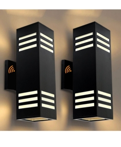 2pack VICBTZT Outdoor Wall Lights Black Modern and Signature Hardware 16.25" Square Porcelain Undermount Bathroom Sink White (r5)