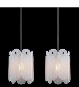 Seenming House 3pk Having Pendant Light Fixture Seeded Glass, Black, Farmhouse Island