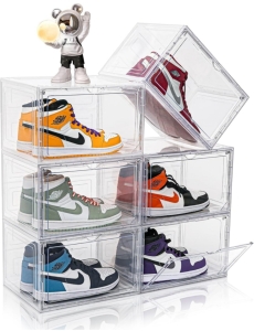 Shoe Organizer Clear Storage Bins and Whole Box Amazon Overstock (salmon)