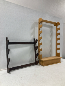 (2) Wood Gun Racks