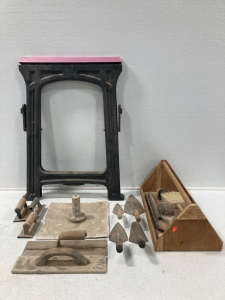 Masonry Tools w/Box & Saw Horse