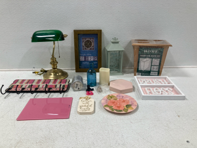 Antique Desk Lamp, Solid Oak Bath Set, Home Decor & More