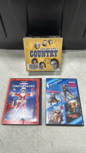 Golden Age of Country 10-Disc Set, National Lampoons Christmas Vacation, The Naked Gun 4-Disc Set