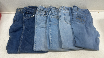Smith Jeans (Size 12), (3) Kirkland Jeans (33x32), Wrangler (33x32), Lee Regular Fit Jeans