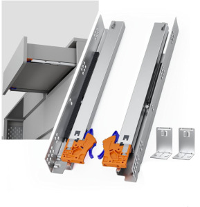 (2) Pairs Of 21.37 inch Soft Close Bottom Drawer Slides- Brand New- Please Inspect