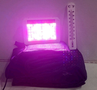 (1) Mars Hydro LED Grow Light w/ Hanging Kit - Model Mars 300-60LED (1) Greenhouse Privacy/Shade Cloth (1) Temperature Thermometer