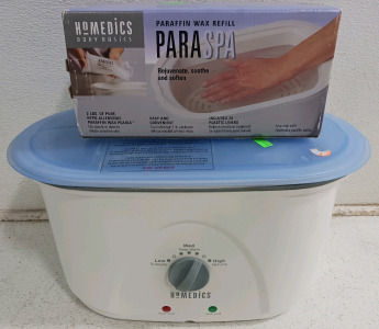 (1) HoMedics ParaSpa Paraffin Wax Bath w/ Refill - Powers On