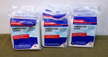 (9) 8-Sq Ft Packs Of Bondo #20128 Fiberglass Cloth
