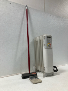 Lakewood Space Heater(Cut Wire), Broom, Calculator