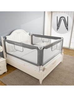 Famill 74.8" Bed Rails Pink For Toddler, Twin or Full Recommended
