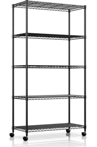Simple Deluxe 5tier Heavy Duty Steel Shelving Unit Rack Black 60x30x14