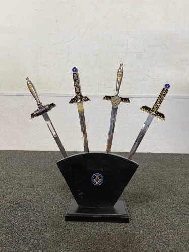 Set Of (4) Letter Openers On Stand