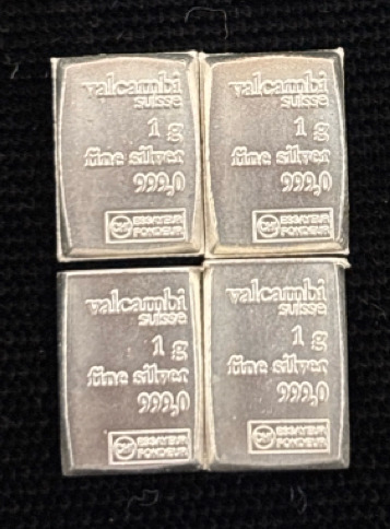 (4) 1 Gram Bars Of .999 Fine Silver