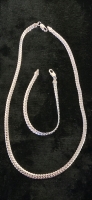 Necklace And Bracelet Set- .925 Sterling Silver