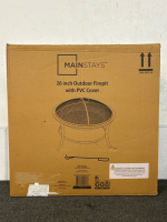 New Mainstays 26" Outdoor Firepit With PVC Cover