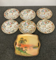 (7) Hand Painted Collectible Plates