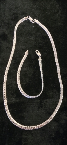 Necklace And Bracelet Set- .925 Sterling Silver