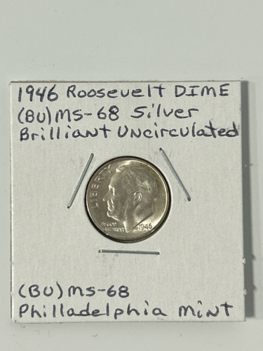 1946 Brilliant Uncirculated Roosevelt Dime MS-68