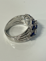 Size 10 Beautiful Blue and White Saphire Ring - 3