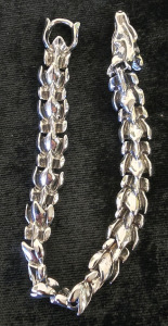 Dragon Scale Link Silver Tone Bracelet