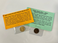 Gold Plated Indian Head Cent and Civil War Indian Head Cent