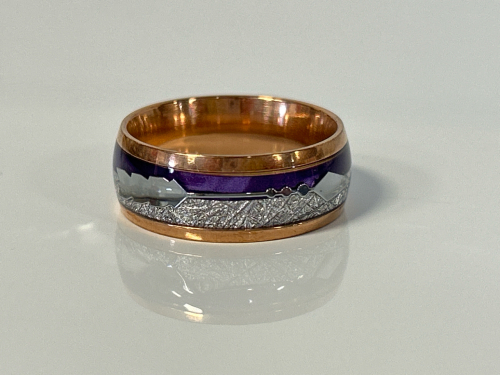 Size 8 Beautiful Rose Gold and Purple Ring