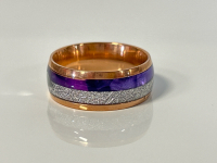 Size 8 Beautiful Rose Gold and Purple Ring - 2