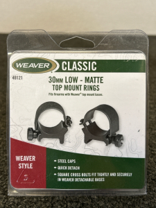 Weaver Classic 30mm Low Matte Top Mount Rings