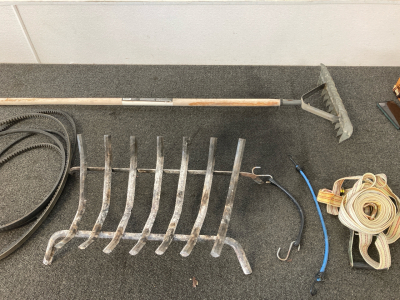 Hoe and assorted supplies