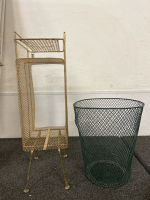 White Window Shudders, Wreath, & Wire Baskets - 2