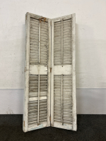 White Window Shudders, Wreath, & Wire Baskets - 3