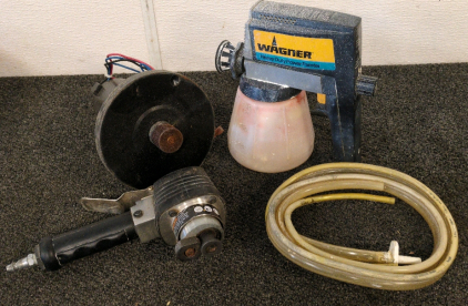 Paint Sprayer, Motor, and Air Sander