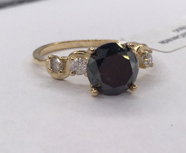 10k Gold Black Diamond (size 6.75)